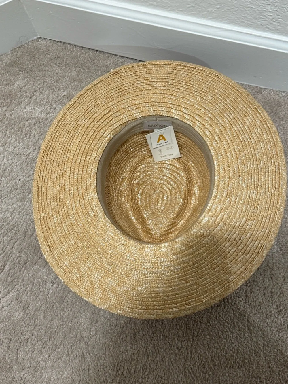 NWT Brixton Honey/ Burnt Henna Joanna short brim straw hat (good condition)